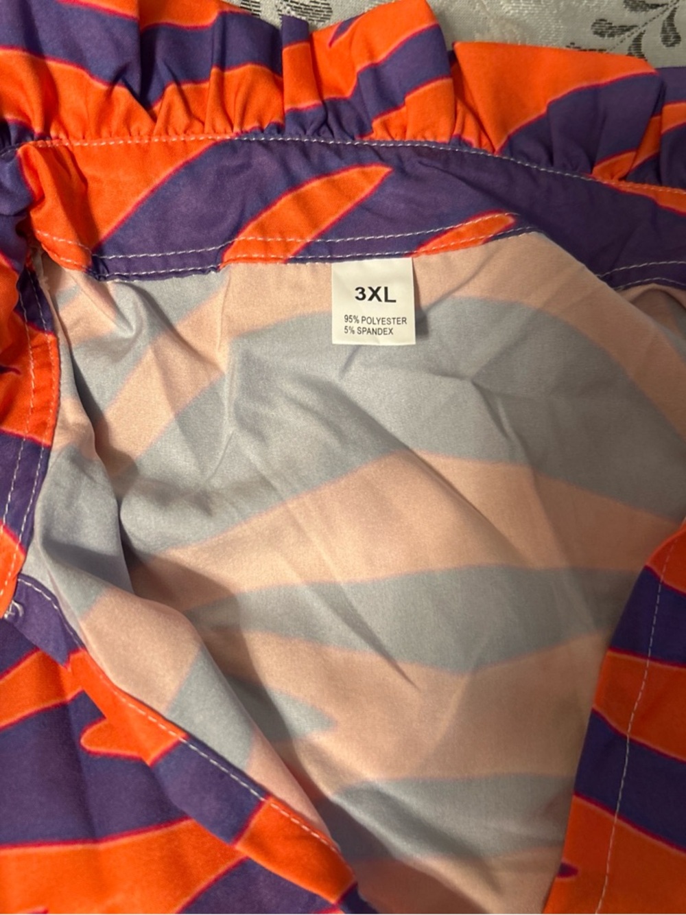 SHEIN Orange and Purple Striped Women's Blouse